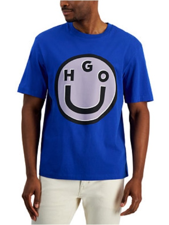 HUGO Other - HUGO Men's Blue Smiley Graphic T-Shirt